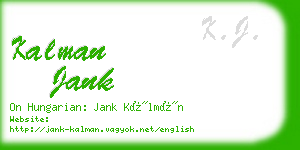 kalman jank business card